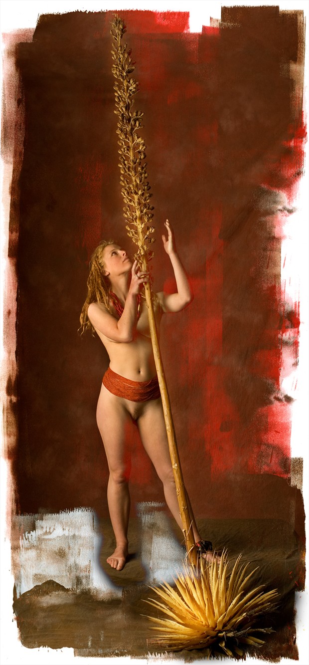 Model With Yucca Plant Artistic Nude Photo by Photographer John Running Studio