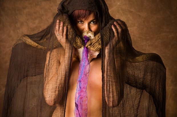 Model with gauze Artistic Nude Photo by Photographer John Running Studio