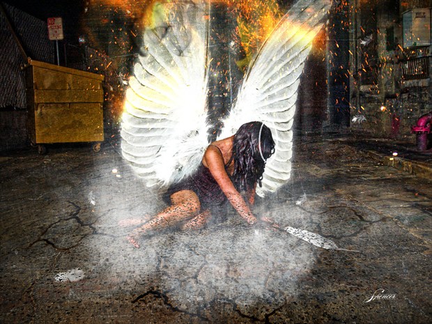 Moment of Impact   Fallen Angel Surreal Photo by Photographer DSPhoto