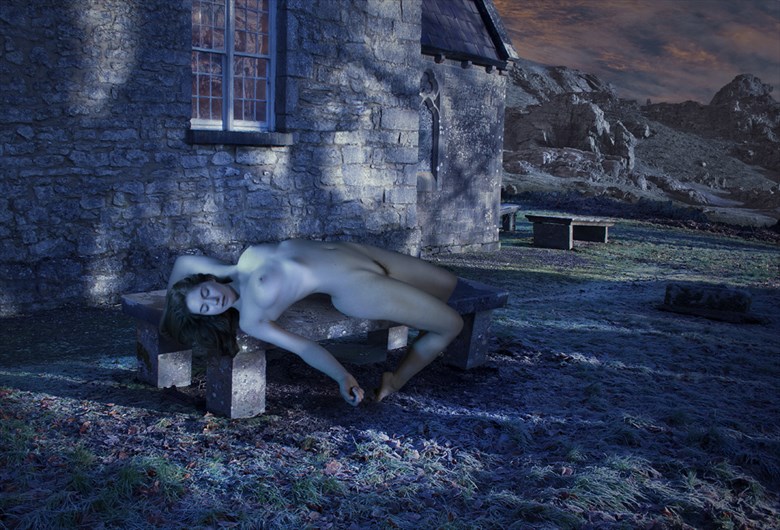 Moonlight in the churchyard Artistic Nude Photo by Photographer Douglas Ross