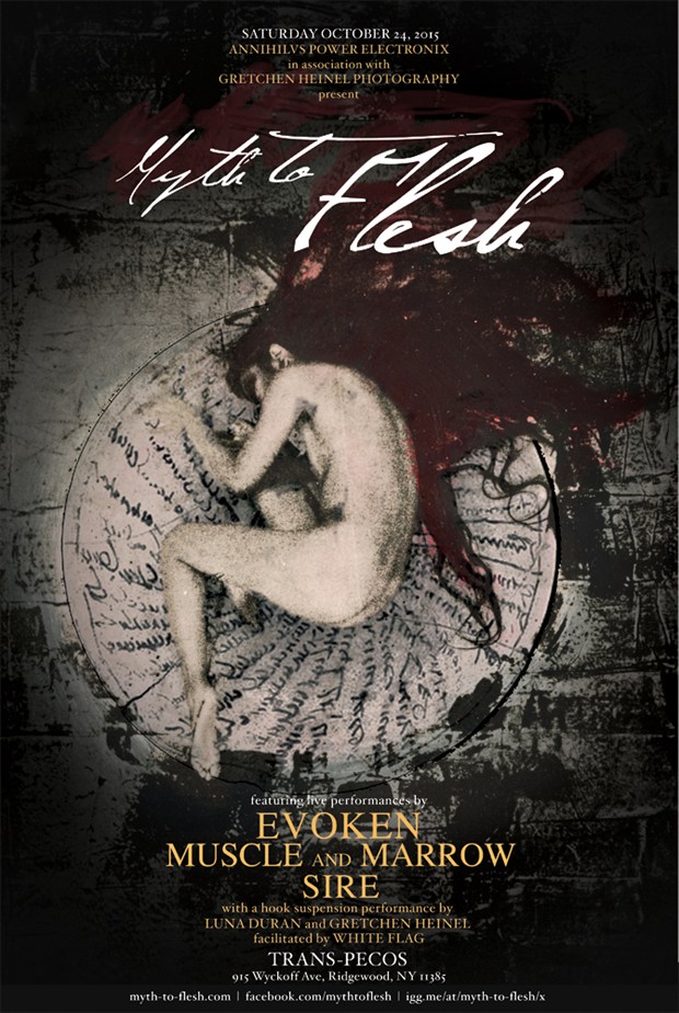 Myth to Flesh event poster Artistic Nude Artwork by Model Book of Luna
