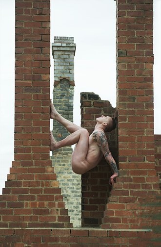 Nate amongst the old chimneys Artistic Nude Photo by Photographer Ross Spirou