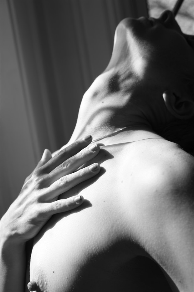 Neck and Hand in Winter Light Artistic Nude Photo by Photographer Peter Le Grand
