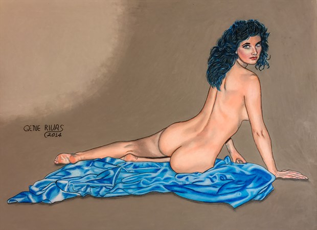 Nude Looking over Her Shoulder Artistic Nude Artwork by Artist Gene Rivas