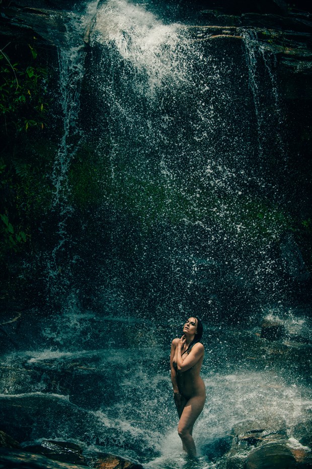Nude in Waterfall Artistic Nude Photo by Photographer JohnD Photo