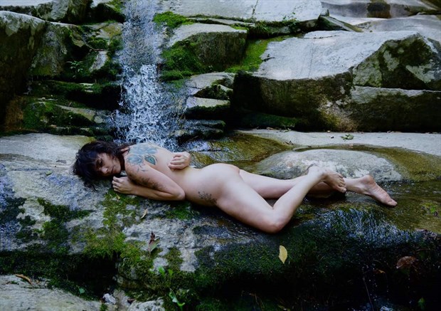 Nude on rock ledge Artistic Nude Artwork by Model Isabelvinson