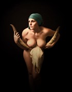 Nude with Steer Skull Artistic Nude Photo by Photographer MephistoArt