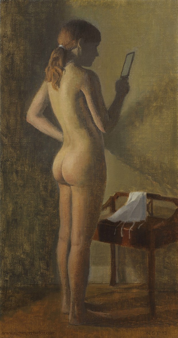 Nude with mirror Painting or Drawing Artwork by Artist Nicolas Granger Taylor