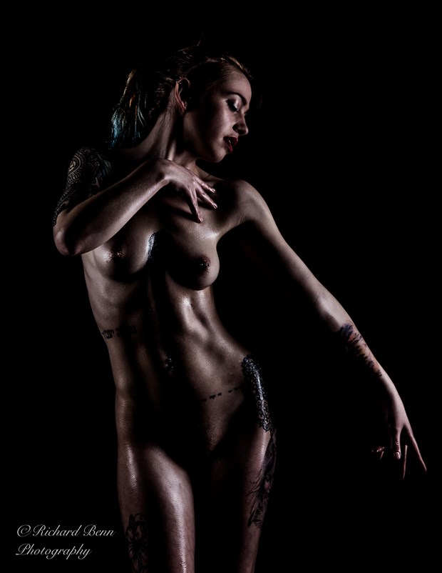 Oil, water and tattoos Artistic Nude Photo by Photographer Richard Benn Photography