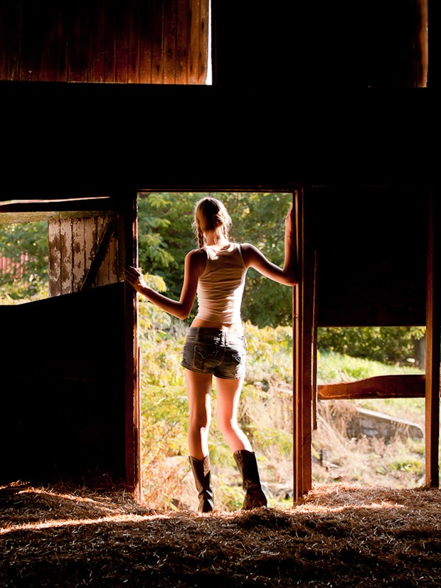 Olivia in Barn Door Fashion Photo by Photographer PhotoDr