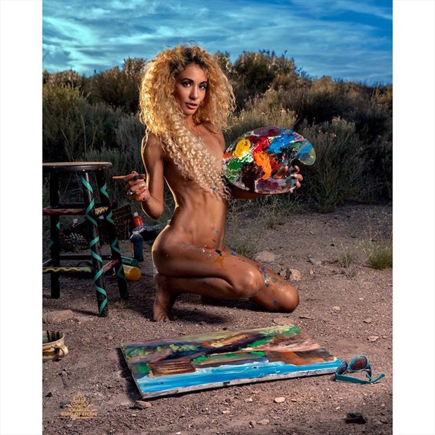Painting in Eureka Utah Artistic Nude Photo by Model CheyAlexandria
