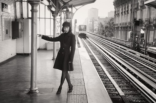 Passy Station, Paris Vintage Style Photo by Model Floofie