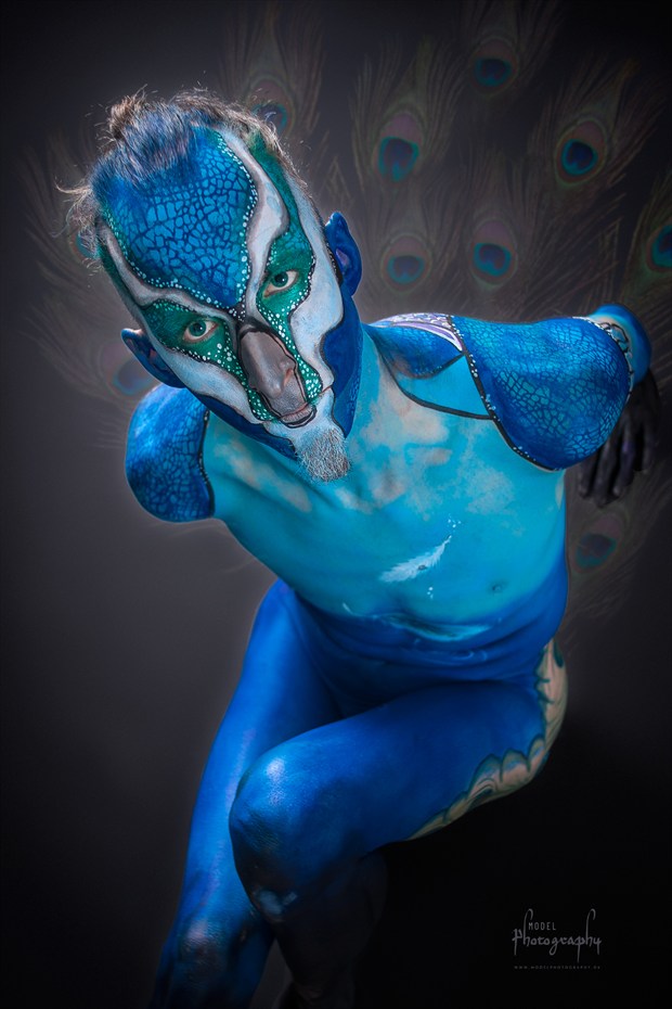 Peacock bodypainting Artistic Nude Photo by Model Lars