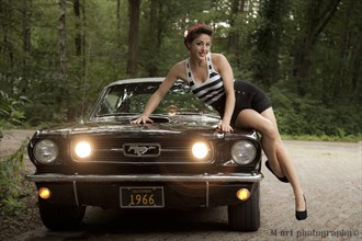 Pinup on a mustang Glamour Photo by Model Joy Draiki
