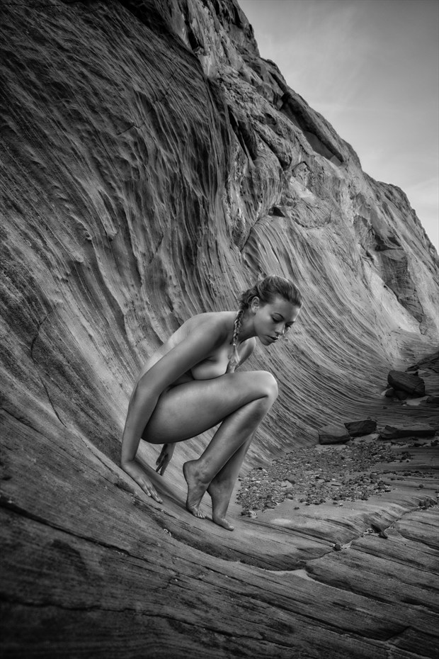 Precarious Surf Artistic Nude Photo by Model Riccella