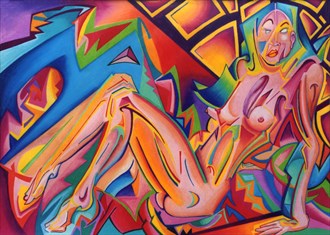 Pseudo Futurist Nude 1 Artistic Nude Artwork by Artist Andrew Chambers