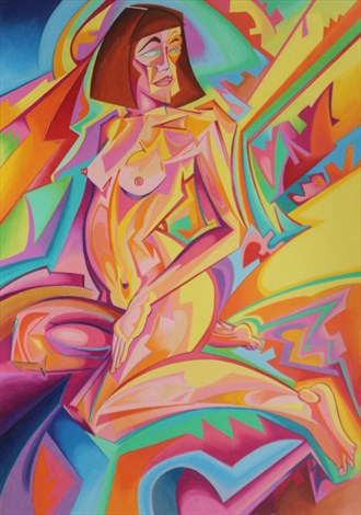 Pseudo Futurist Nude 4 Artistic Nude Artwork by Artist Andrew Chambers