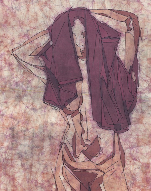 Purple Towel Artistic Nude Artwork by Artist Kevin Houchin