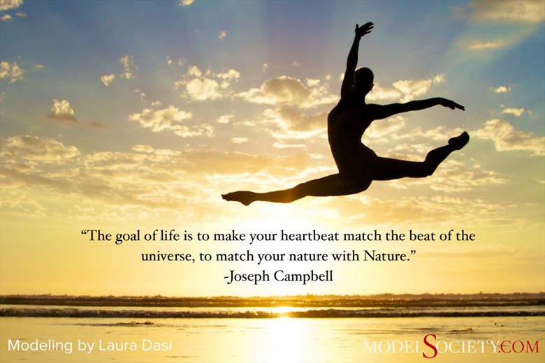 Quote about nature by Joseph Campbell with modeling by Laura Dasi Nature Photo by Administrator Model Society Admin