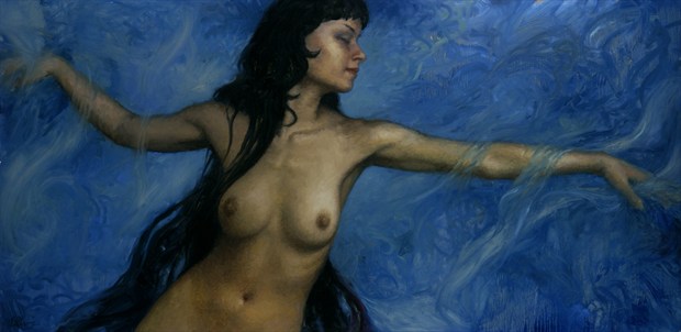Reaching Through Blue Artistic Nude Artwork by Artist Matthew Joseph Peak