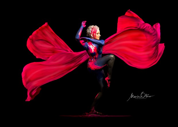 Red Butterfly Body Painting Photo by Photographer Marie Otero