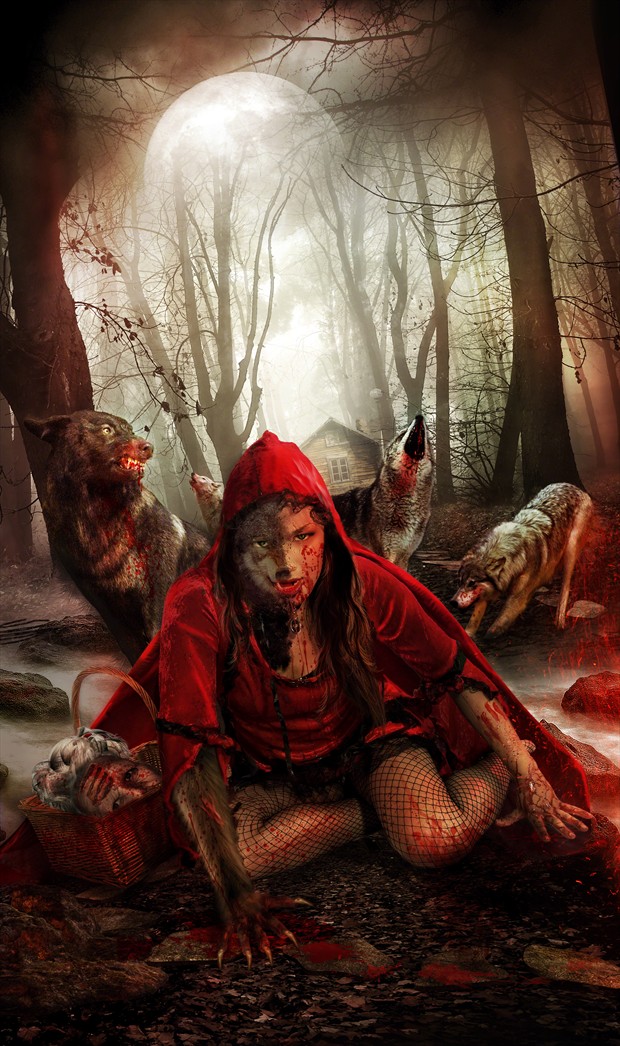 Red Riding Hood Fantasy Artwork by Photographer DK Pro Photo