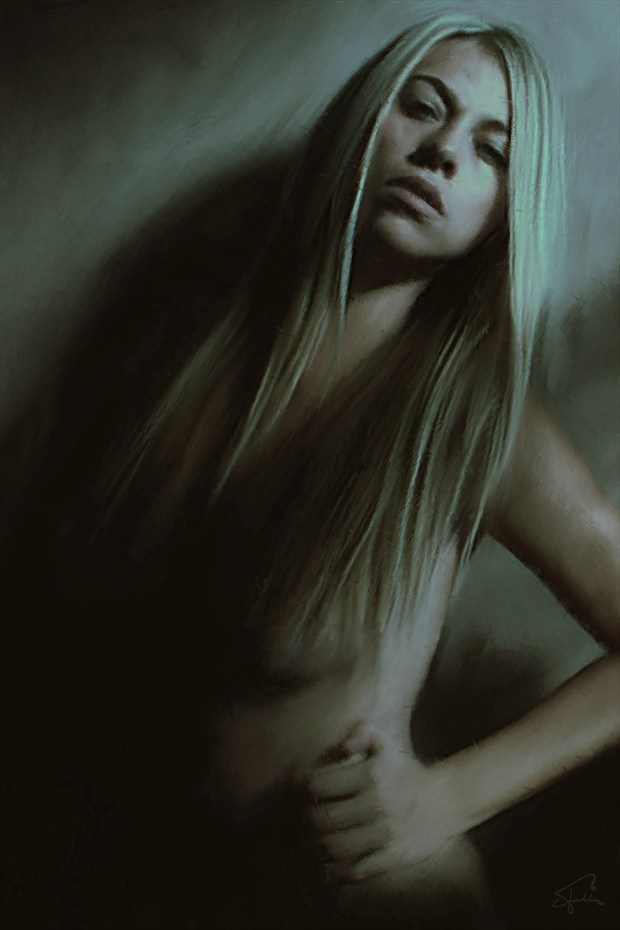 Riccella In Neutral Hues Artistic Nude Artwork by Artist Van Evan Fuller