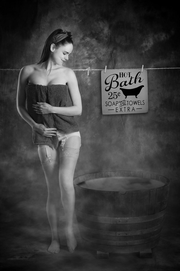 She takes a bath Vintage Style Photo by Photographer Model Photographic