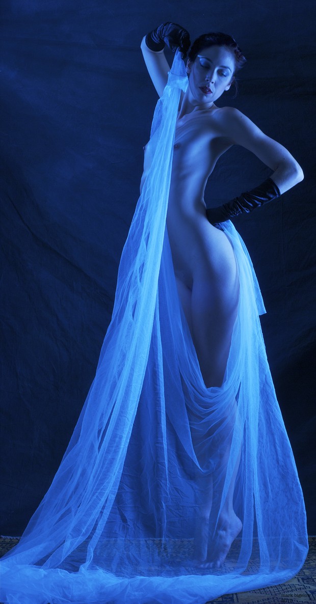 Sheer Blue Artistic Nude Photo by Photographer Mark Bigelow
