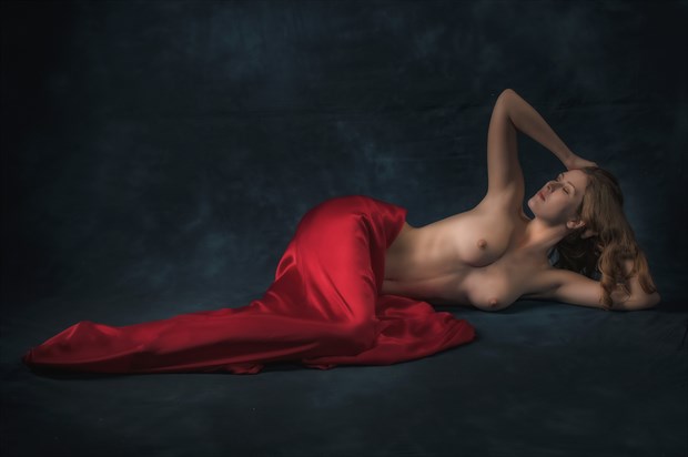 Sienna in Red Artistic Nude Photo by Photographer Paul Anders