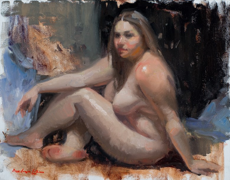 Sitting Model, A study Artistic Nude Artwork by Artist bcliston