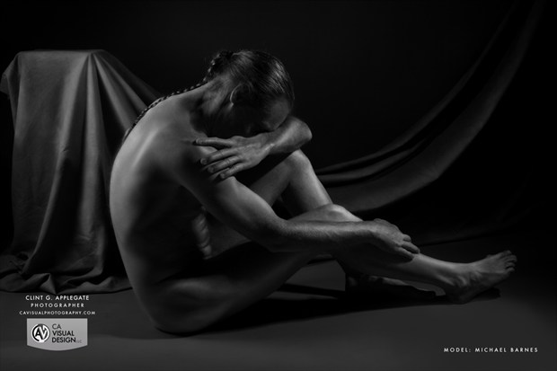 Sitting on floor, head down Artistic Nude Photo by Model Michael SCM Model