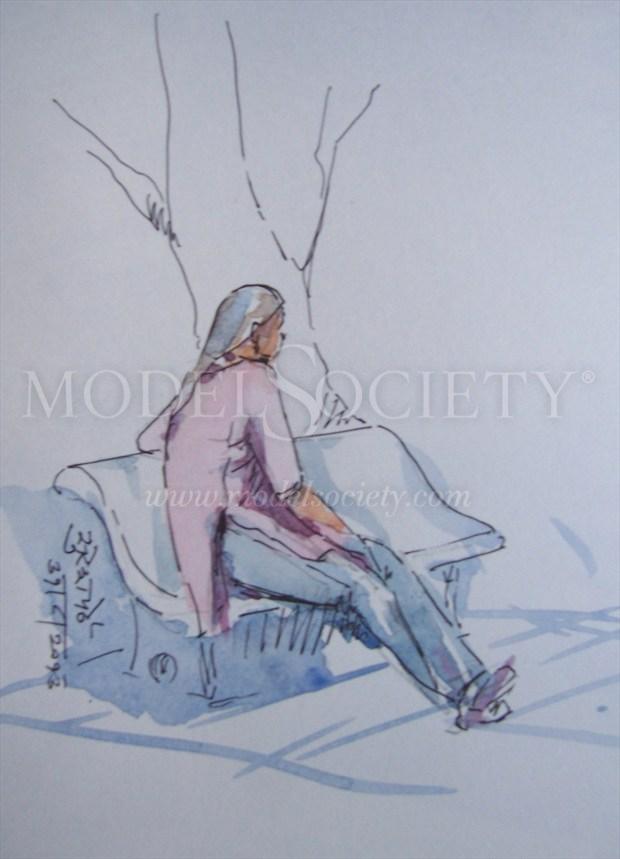 Sitting quitely Painting or Drawing Artwork by Artist sure