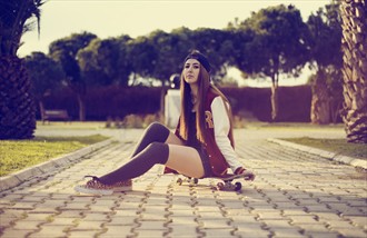 Skateboarder Girl Glamour Photo by Photographer Cans%C4%B1n Soyer