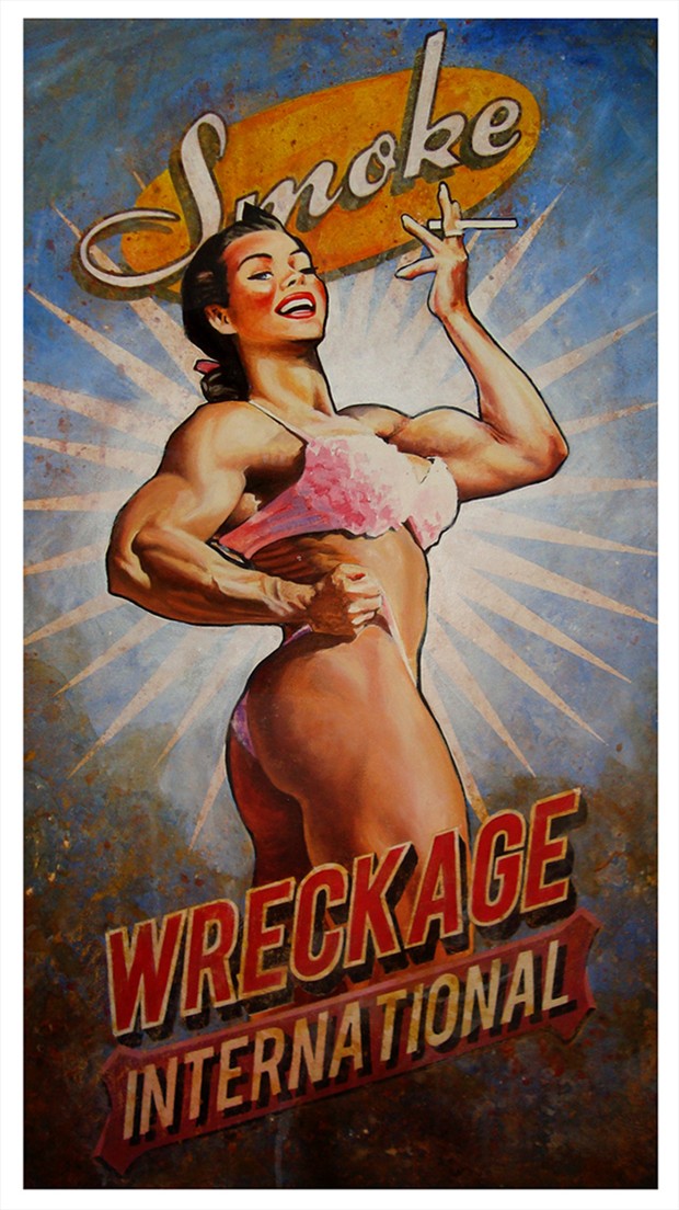 Smoke Wreckage Internationals Bikini Artwork by Artist wreckage