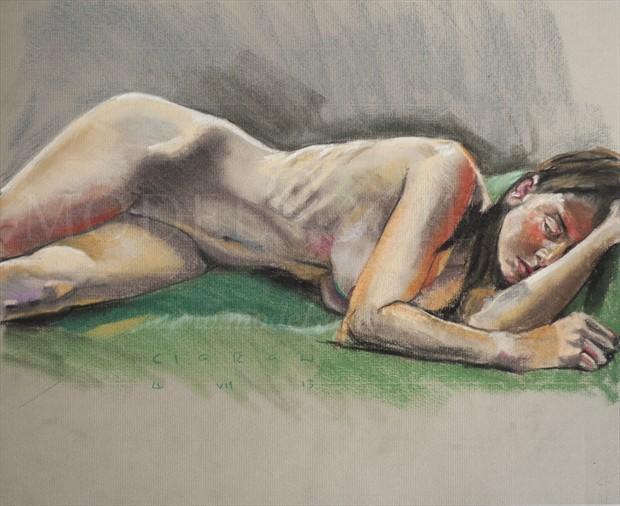 Sophie Thinking Artistic Nude Artwork by Artist Ciaran Taylor