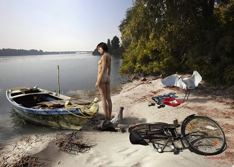 Spiaggia sul Po Artistic Nude Artwork by Artist Contesaia