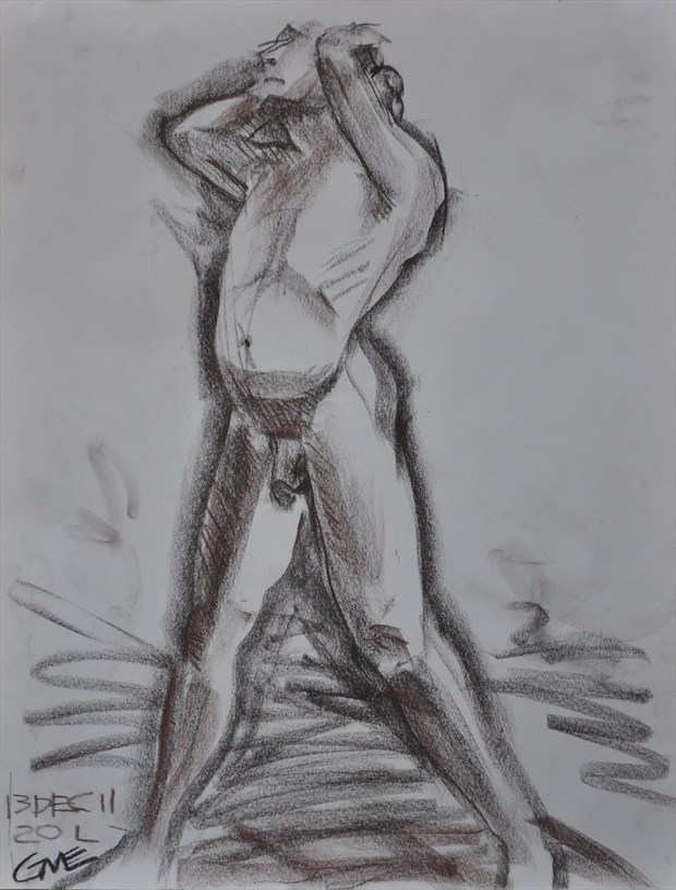 Standing, arched Figure Study Artwork by Model Michael SCM Model