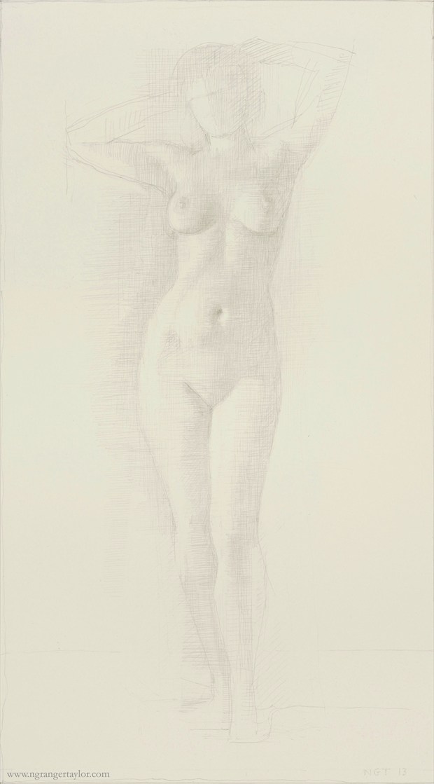 Standing nude (arms raised) Erotic Artwork by Artist Nicolas Granger Taylor