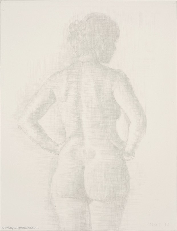Standing nude (back view) Figure Study Artwork by Artist Nicolas Granger Taylor