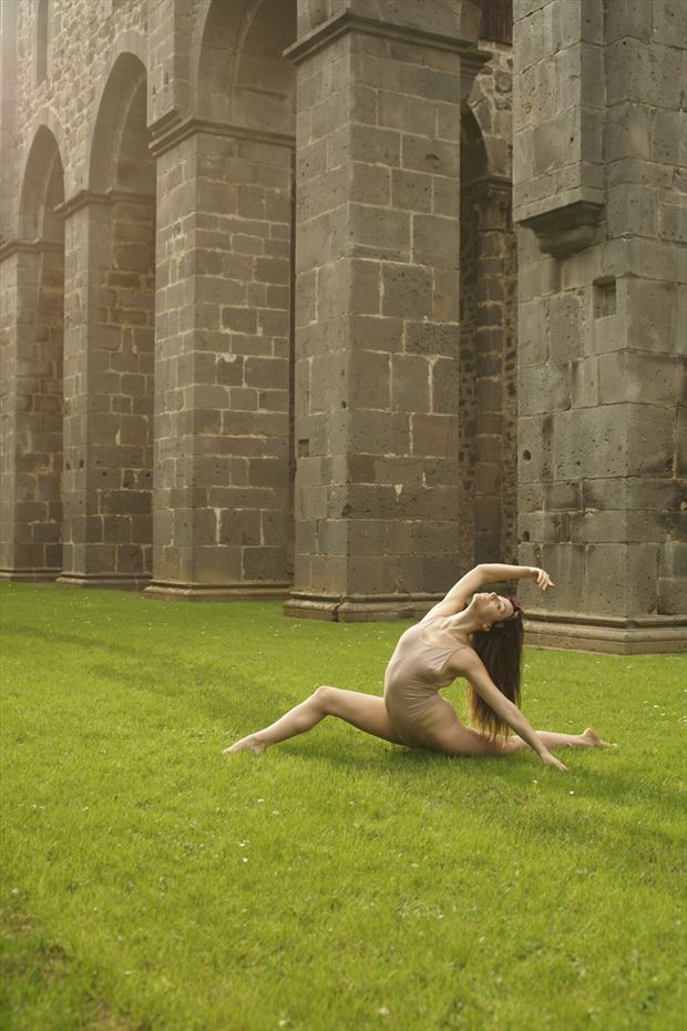 Streching in the castle Artistic Nude Photo by Model Mod%C3%A8le Christelle