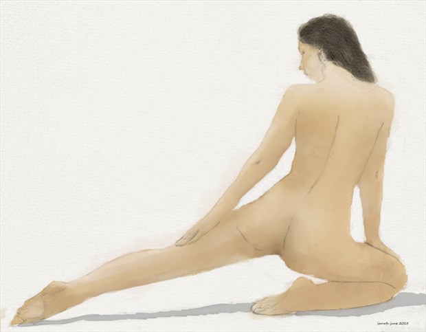 Stretching her calves Artistic Nude Artwork by Artist ianwh