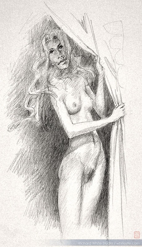 Study 1427 Artistic Nude Artwork by Artist Richard White