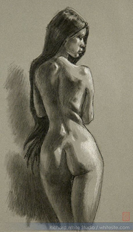 Study 1441 Artistic Nude Artwork by Artist Richard White