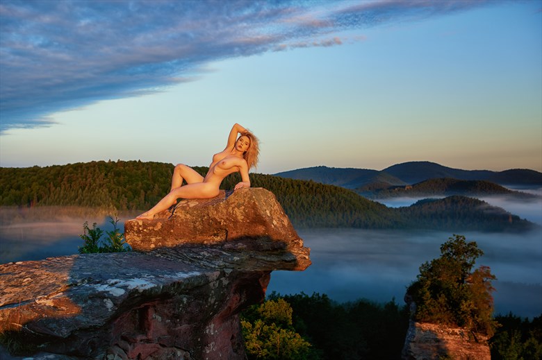 Sunrise at Castle Dragonrock Artistic Nude Photo by Photographer Peter Gruener