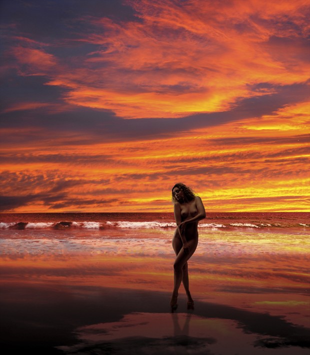 Sunset Beach Artistic Nude Photo by Photographer Ray Kirby