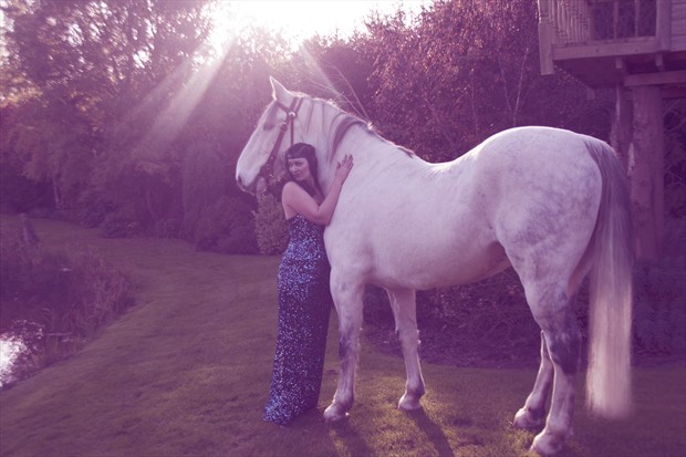 Tabitha & White Horse 3 Vintage Style Photo by Photographer JessyJones