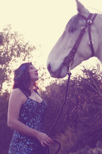 Tabitha & White Horse Vintage Style Photo by Photographer JessyJones