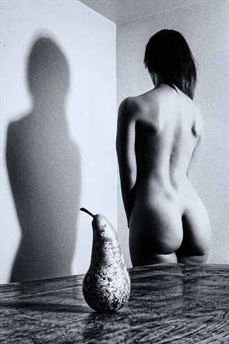 Table, pear and back Artistic Nude Photo by Photographer Burntlight