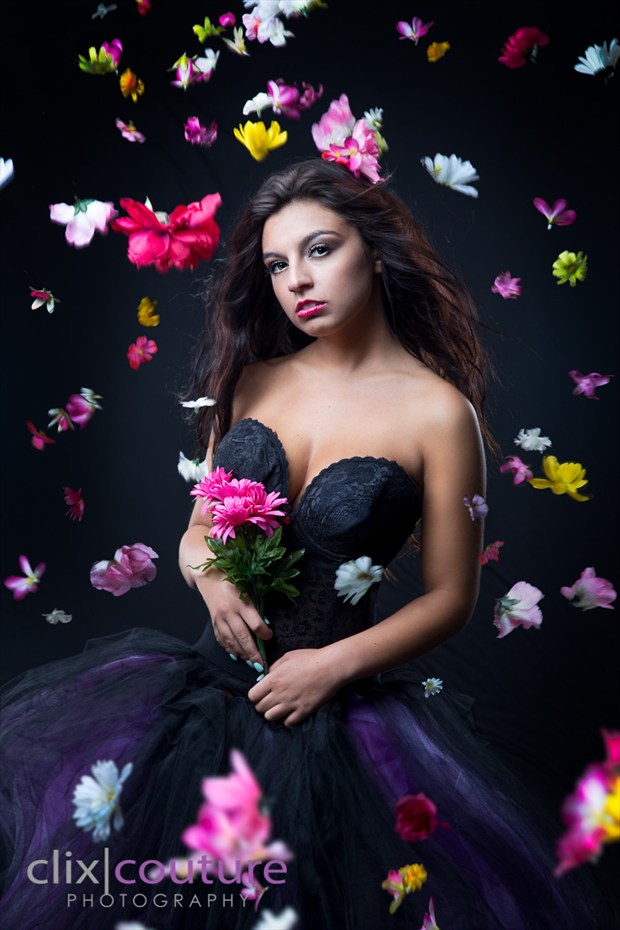 Tayler in Flowers Lingerie Photo by Photographer clixcouture